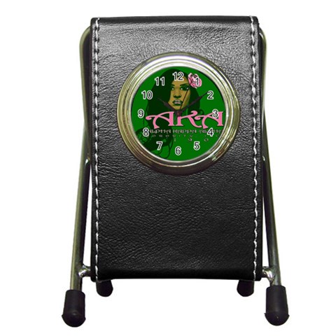 AKA Glam Pen Holder Desk Clock from ArtsNow.com Front