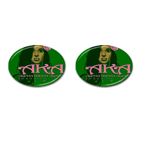 AKA Glam Cufflinks (Oval) from ArtsNow.com Front(Pair)