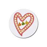 AKAesp-pink_no_namet Rubber Coaster (Round)