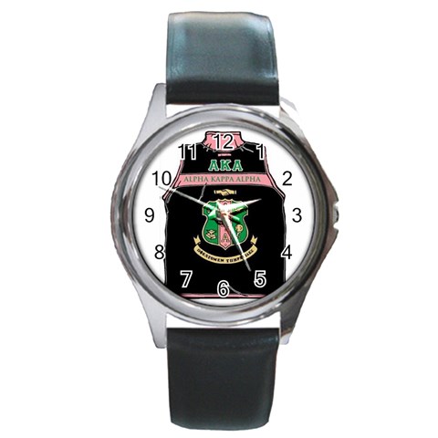 AKA_Vest Round Metal Watch from ArtsNow.com Front