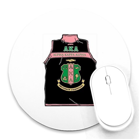 AKA_Vest Round Mousepad from ArtsNow.com Front