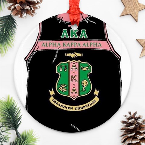 AKA_Vest Ornament (Round) from ArtsNow.com Front