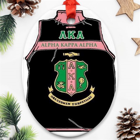 AKA_Vest Ornament (Oval) from ArtsNow.com Front
