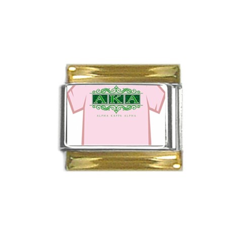 aka_halograph Gold Trim Italian Charm (9mm) from ArtsNow.com Front