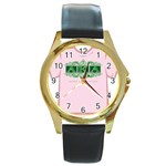 aka_halograph Round Gold Metal Watch