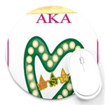 aka_chaise_border2 Round Mousepad