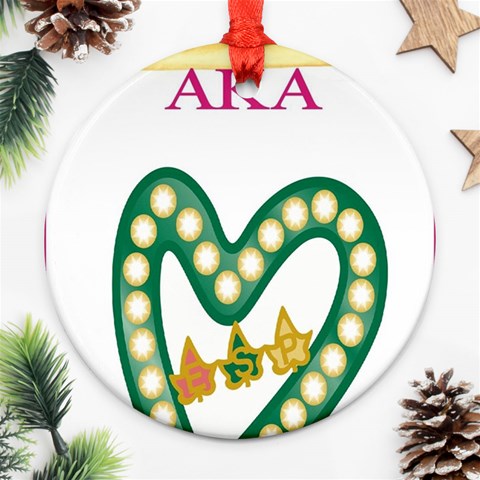 aka_chaise_border2 Ornament (Round) from ArtsNow.com Front