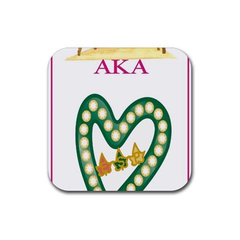 aka_chaise_border2 Rubber Coaster (Square) from ArtsNow.com Front