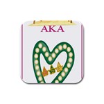 aka_chaise_border2 Rubber Square Coaster (4 pack)