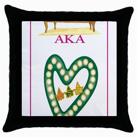 aka_chaise_border2 Throw Pillow Case (Black) from ArtsNow.com Front