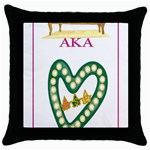 aka_chaise_border2 Throw Pillow Case (Black)