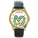 aka_chaise_border2 Round Gold Metal Watch