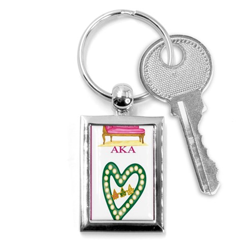 aka_chaise_border2 Key Chain (Rectangle) from ArtsNow.com Front