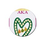 aka_chaise_border2 Rubber Round Coaster (4 pack)