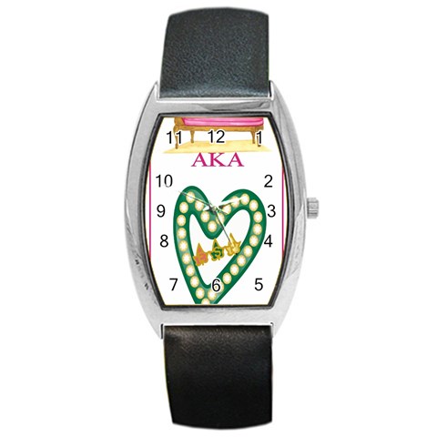 aka_chaise_border2 Barrel Style Metal Watch from ArtsNow.com Front