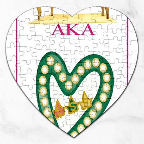 aka_chaise_border2 Jigsaw Puzzle (Heart) from ArtsNow.com Front