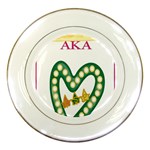 aka_chaise_border2 Porcelain Plate