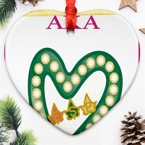 aka_chaise_border2 Heart Ornament (Two Sides) from ArtsNow.com Front