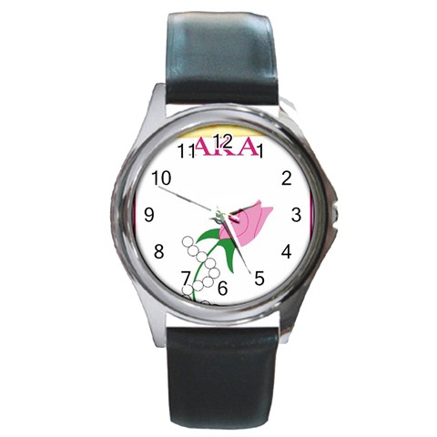aka_chaise_borde Round Metal Watch from ArtsNow.com Front
