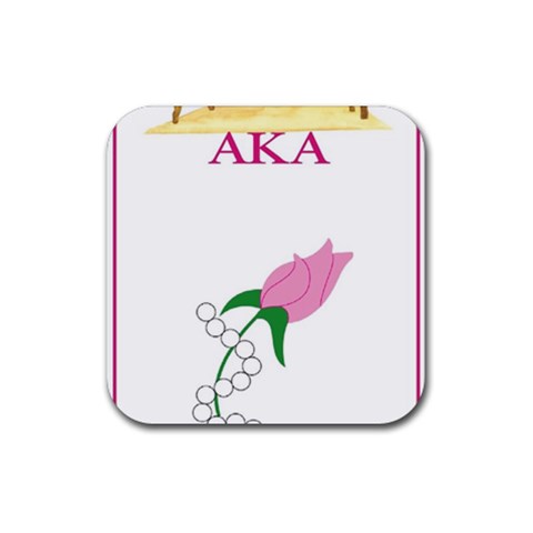 aka_chaise_borde Rubber Coaster (Square) from ArtsNow.com Front