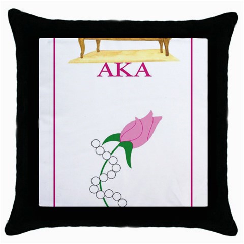 aka_chaise_borde Throw Pillow Case (Black) from ArtsNow.com Front