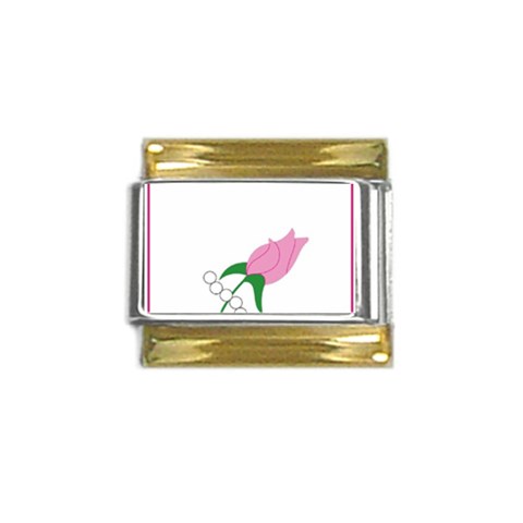 aka_chaise_borde Gold Trim Italian Charm (9mm) from ArtsNow.com Front