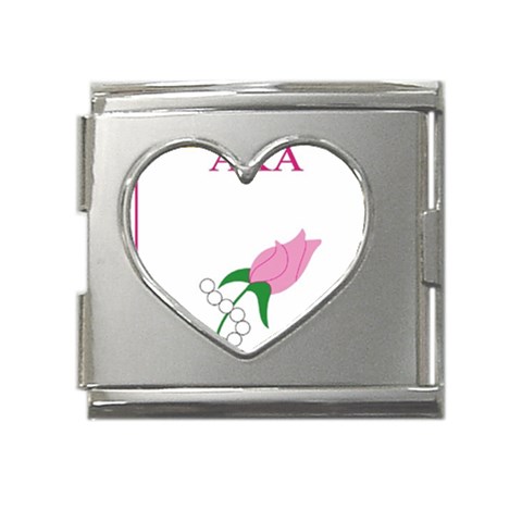 aka_chaise_borde Mega Link Heart Italian Charm (18mm) from ArtsNow.com Front