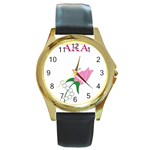 aka_chaise_borde Round Gold Metal Watch