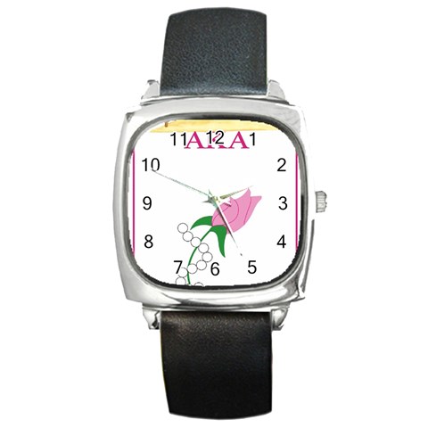 aka_chaise_borde Square Metal Watch from ArtsNow.com Front