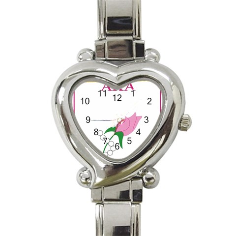 aka_chaise_borde Heart Italian Charm Watch from ArtsNow.com Front