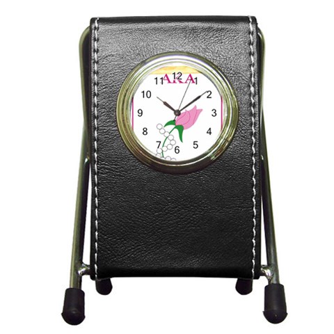 aka_chaise_borde Pen Holder Desk Clock from ArtsNow.com Front