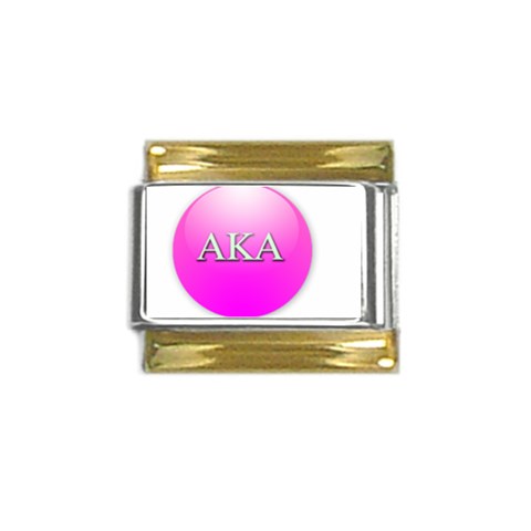 AKA%20BALL Gold Trim Italian Charm (9mm) from ArtsNow.com Front