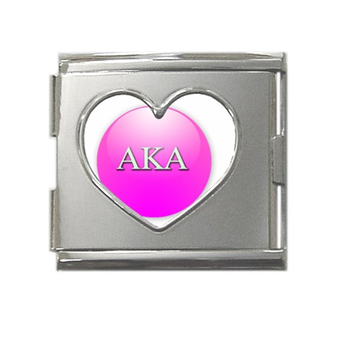 AKA%20BALL Mega Link Heart Italian Charm (18mm) from ArtsNow.com Front