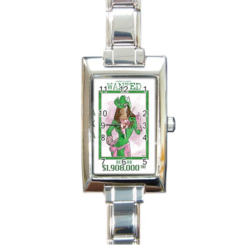 AKA Wanted Rectangular Italian Charm Watch from ArtsNow.com Front