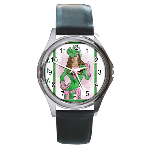 AKA Wanted Round Metal Watch from ArtsNow.com Front