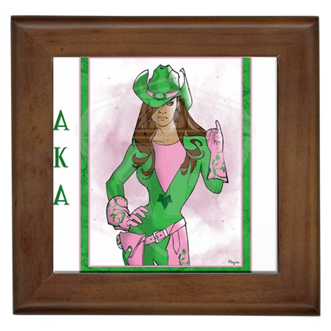 AKA Wanted Framed Tile from ArtsNow.com Front