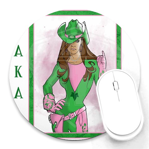 AKA Wanted Round Mousepad from ArtsNow.com Front