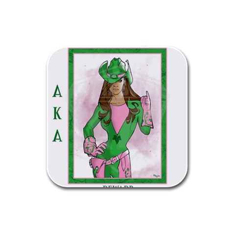 AKA Wanted Rubber Square Coaster (4 pack) from ArtsNow.com Front