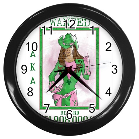 AKA Wanted Wall Clock (Black) from ArtsNow.com Front