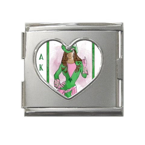 AKA Wanted Mega Link Heart Italian Charm (18mm) from ArtsNow.com Front