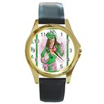 AKA Wanted Round Gold Metal Watch