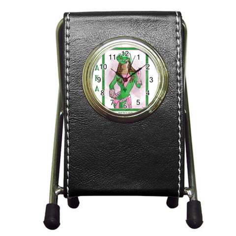 AKA Wanted Pen Holder Desk Clock from ArtsNow.com Front