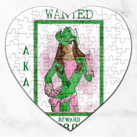 AKA Wanted Jigsaw Puzzle (Heart) from ArtsNow.com Front