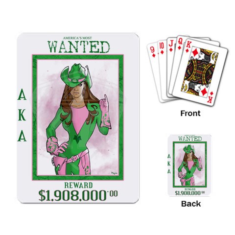 AKA Wanted Playing Cards Single Design from ArtsNow.com Back