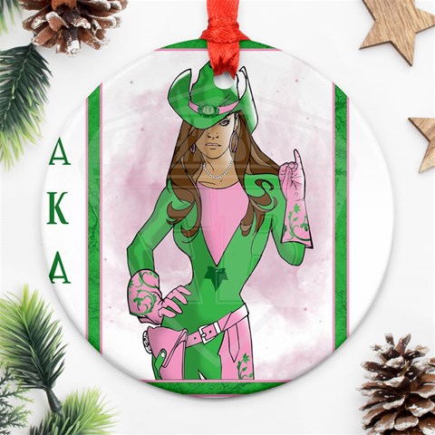 AKA Wanted Round Ornament (Two Sides) from ArtsNow.com Front