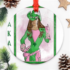 AKA Wanted Round Ornament (Two Sides) from ArtsNow.com Front