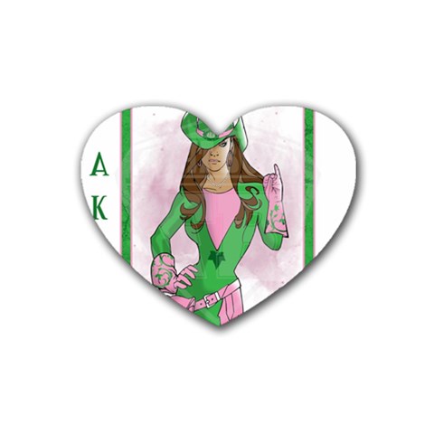 AKA Wanted Rubber Coaster (Heart) from ArtsNow.com Front