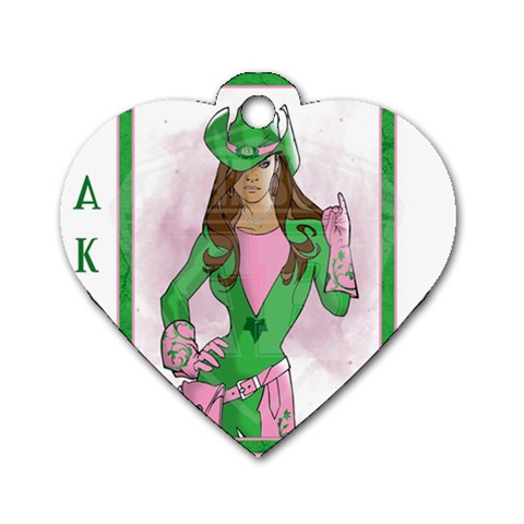 AKA Wanted Dog Tag Heart (Two Sides) from ArtsNow.com Front