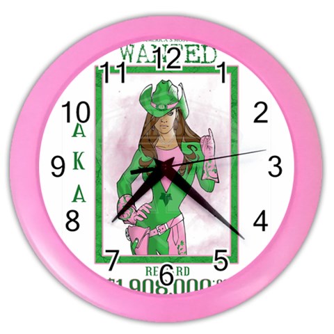 AKA Wanted Color Wall Clock from ArtsNow.com Front