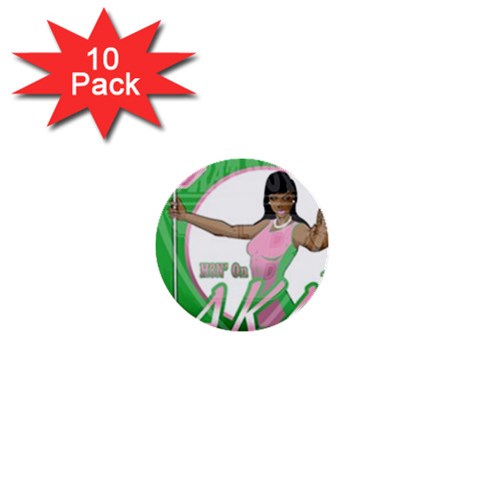 aka Stop H8N on AKA s 1  Mini Button (10 pack)  from ArtsNow.com Front